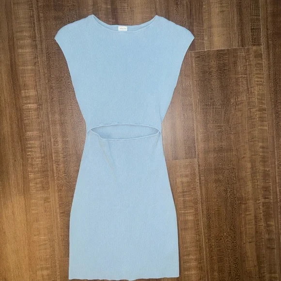 Aritzia Elegant Blue Knit Dress from Wilfred. - Picture 2 of 5